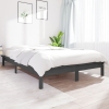 Estructura de cama madera maciza de pino gris 120x190 cm