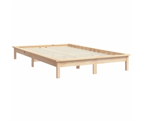 Estructura de cama sin colchón madera maciza de pino 140x190 cm