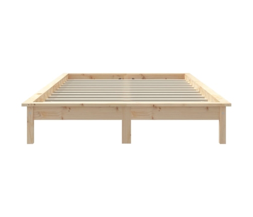 Estructura de cama sin colchón madera maciza de pino 140x190 cm