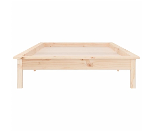 Estructura de cama LED sin colchón madera maciza 90x200 cm