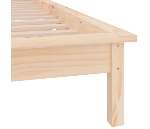 Estructura de cama LED sin colchón madera maciza 90x200 cm