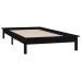 Estructura cama LED sin colchón madera maciza negro 90x200 cm