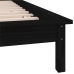 Estructura cama LED sin colchón madera maciza negro 90x200 cm