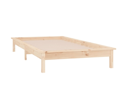 Estructura de cama LED sin colchón madera maciza 100x200 cm