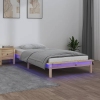 Estructura de cama LED sin colchón madera maciza 100x200 cm