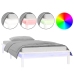 Estructura cama LED sin colchón madera maciza blanco 100x200 cm