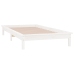 Estructura cama LED sin colchón madera maciza blanco 100x200 cm