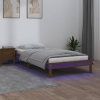 Estructura de cama con LED madera maciza marrón miel 100x200 cm