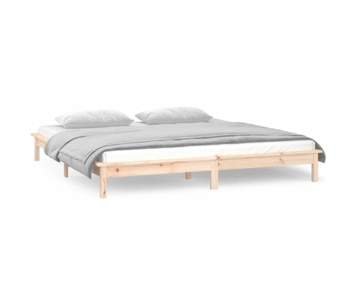 Estructura de cama LED sin colchón madera maciza 120x200 cm