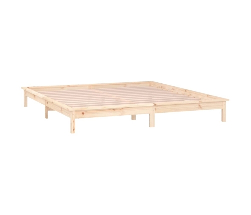 Estructura de cama LED sin colchón madera maciza 120x200 cm