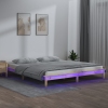 Estructura de cama LED sin colchón madera maciza 120x200 cm