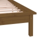 Estructura de cama con LED madera maciza marrón miel 140x200 cm