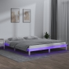 Estructura de cama con LEDs madera maciza blanca 150x200 cm