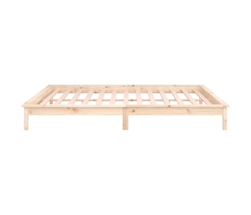 Estructura de cama con LED madera maciza 160x200 cm