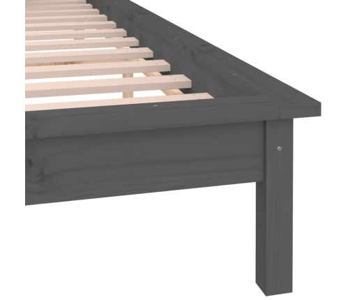 Estructura de cama con LED madera maciza gris 160x200 cm