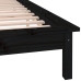 Estructura de cama con LED madera maciza negra 160x200 cm