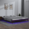 Estructura de cama con LED madera maciza marrón miel 180x200 cm