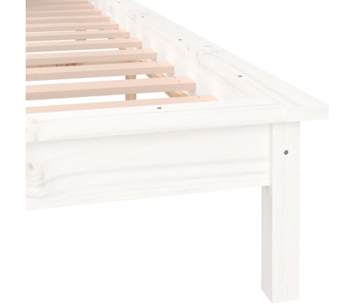 vidaXL Estructura de cama con LED madera maciza blanca 200x200 cm