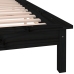 vidaXL Estructura de cama con LED madera maciza negra 200x200 cm