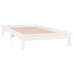 Estructura de cama con LED madera maciza blanca 75x190 cm