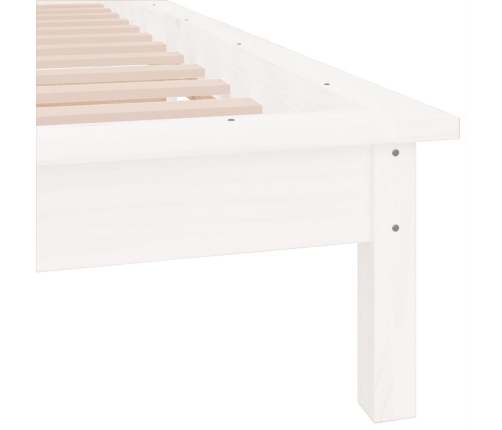 Estructura de cama con LED madera maciza blanca 75x190 cm