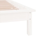 Estructura de cama con LED madera maciza blanca 75x190 cm