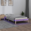 Estructura de cama con LED madera maciza 90x190 cm