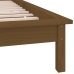 Estructura de cama con LED madera maciza marrón miel 90x190 cm