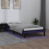 Estructura de cama con LED madera maciza negra 90x190 cm