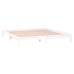 Estructura de cama con LED madera maciza blanco 135x190 cm