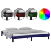 Estructura de cama con LED madera maciza negro 140x190 cm