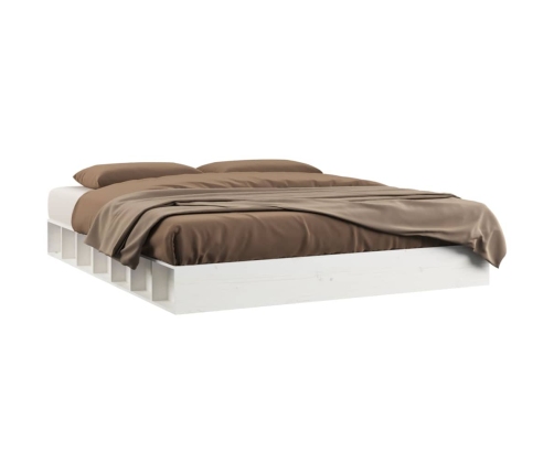 Estructura de cama de madera maciza blanca 200x200 cm