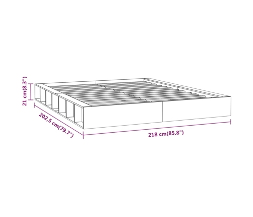 Estructura de cama de madera maciza blanca 200x200 cm