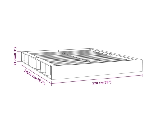 Estructura de cama de madera maciza blanca 160x200 cm