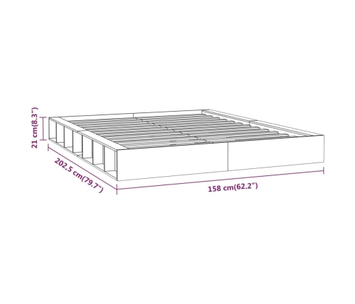 Estructura de cama de madera maciza 140x200 cm