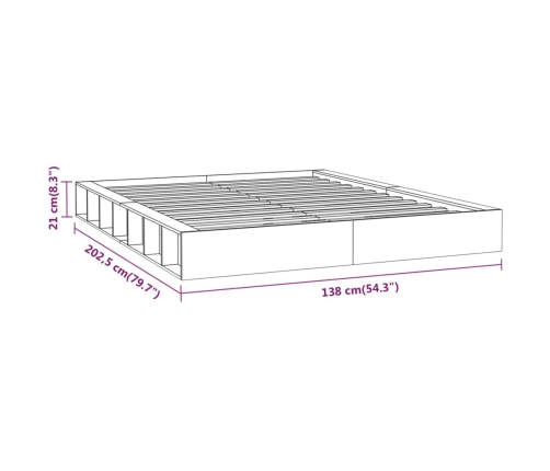 Estructura de cama de madera maciza 120x200 cm