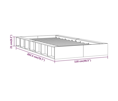 vidaXL Estructura de cama madera maciza blanco 100x200 cm