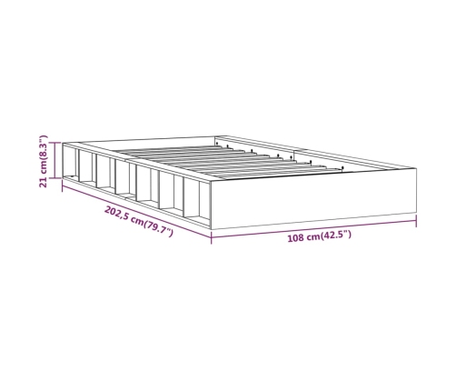 Estructura de cama de madera maciza 90x200 cm