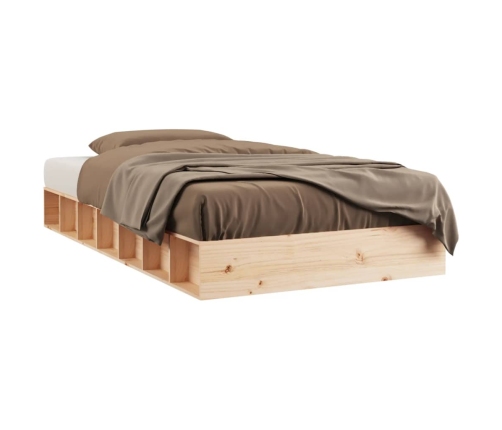 Estructura de cama individual pequeña madera maciza 75x190 cm