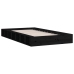 Estructura cama madera maciza individual negro 75x190 cm