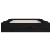 Estructura cama madera maciza individual negro 75x190 cm