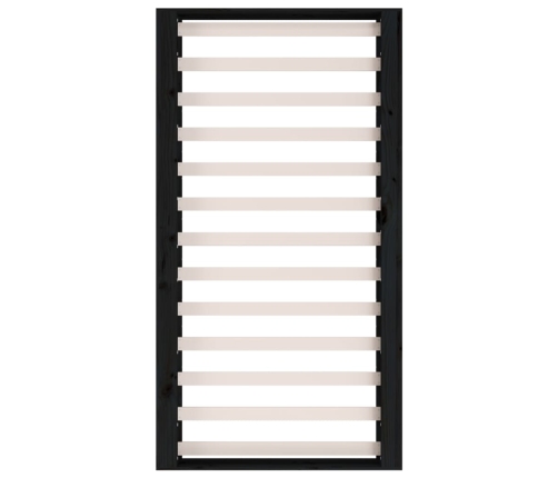 Estructura cama madera maciza individual negro 75x190 cm