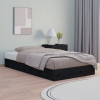 Estructura cama madera maciza individual negro 75x190 cm