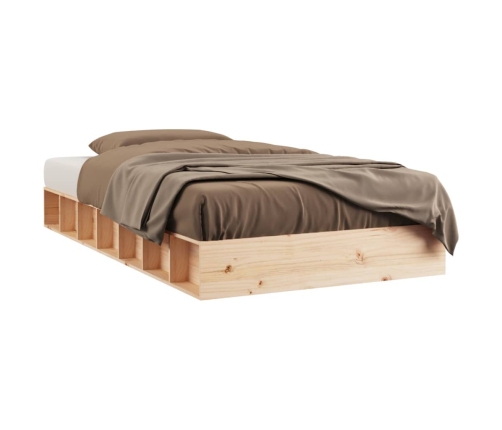 Estructura de cama individual de madera maciza 90x190 cm