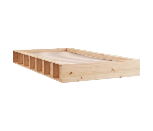 Estructura de cama individual de madera maciza 90x190 cm