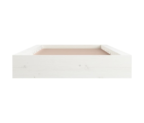 Estructura de cama individual de madera maciza blanco 90x190 cm