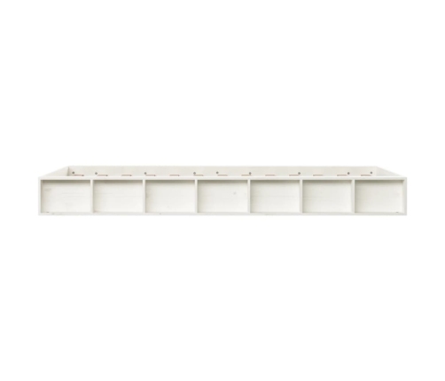 Estructura de cama individual de madera maciza blanco 90x190 cm