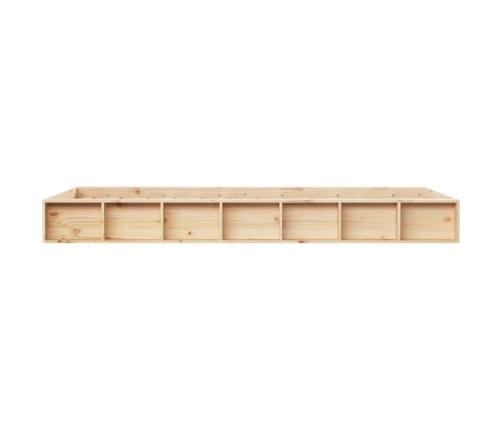 Estructura de cama doble de madera maciza 140x190 cm