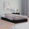 Estructura cama madera maciza negro 140x190 cm