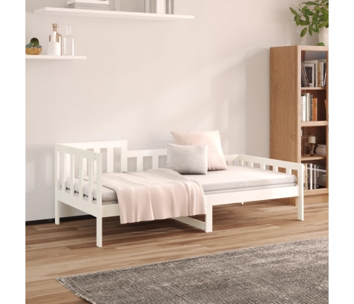 Sofá cama sin colchón madera maciza de pino blanco 90x190 cm